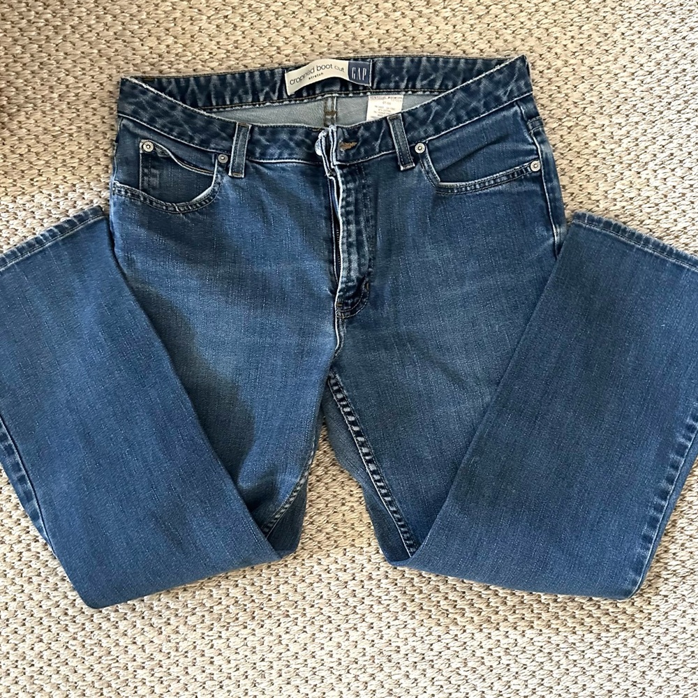 Women’s Gap Cropped Boot Cut Blue Jeans 10